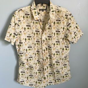 Slate & Stone - Bates Col Outdoor forest Short Sleeve Button Down Shirt Size XL